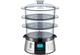 Resim GoldMaster Cookfit Dijital 3 Katlı Paslanmaz Çelik Buharlı Pişirici 10 L - 700-800W Yüksek Performans 