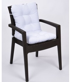 Resim Altınpamuk Neva Pofidik Arkalıklı Özel Dikiş Sandalye Minderi Beyaz 