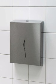 Resim KG-GOLDPAPER 430 S.s. Paslanmaz Çelik 400 Adet Kağıt Kapasiteli Z Katlı Katlama Kağıt Havlu Dispanseri Aparatı 