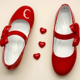 Resim Beebron Ortopedik Topuklu Abiye Kız Çocuk Ayakkabı Glossy Series Abiayk2401 Rugan Kırmızı 