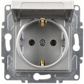 Resim Günsan Eqona Gümüş Kapaklı Topraklı Priz Mekanizma 