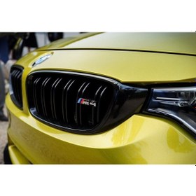 Resim Bmw F33 M4 Ön Böbrek Panjur Piano Black - Logolu Çift Tırnak 