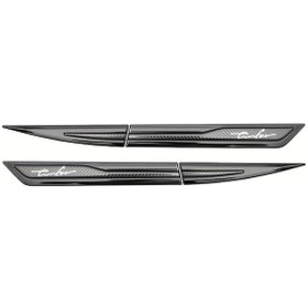 Resim Xuweiwei Silah Rengi Karbon Fiber 3d Metal Kapı Kanatçığı Farlık Aksesuarı Turbo Emblem 