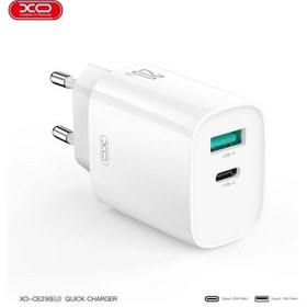 Resim Xo Ce29 20w Pd & Qc 4.0 Hızlı Şarj Cihazı - Çift Çıkışlı Usb-c Ve Usb-a Duvar Şarj Adaptörü 