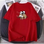 Resim Machetta Büyük Beden Kadın Panda Koala Baskılı Oversize T-shirt 
