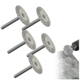 Resim 6 Mm Şaftlı 40 Mm Elmas Bıçak - Fayans, Granit, Mermer Ve Seramik Kesme Ve Gravür İçin İdeal 5 Adet Sharp 