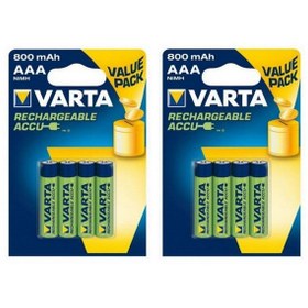 Resim Varta 800 Mah Aaa Şarjlı Ince Kalem Pil (8 Adet) 