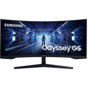 Resim Samsung Odyssey G5 LC34G55TWWRXUF 34" 1 MS 165 Hz Freesync HDR10 2K WQHD Curved VA LED Monitör 
