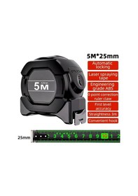 Resim 5 M X 25mm Ölçme Geri Çekilebilir Metrik Ağaç İşleme Kilitleme Kendinden Aracı Anti Korozyon Ölçü Çelik Cetvel Bant Metrik Paslanmaz 