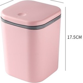 Resim Youtek Masaüstü Çöp Kutusu Pembe Kapaklı Ofis Dormitor Ev İçin Pp Malzeme Küçük Çöp Konteyneri 1 Adet 