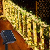 Resim LED Güneş Enerjili Sarmaşık Işıklı Süsleme - 8 Modlu IP54 Dış Mekan Peri Işıkları, Gümüş Telli Tasarım Bahçe, Balkon, Çit, Duvar, Düğün, Parti, Cadılar Bayramı ve Noel Dekorasyonu için Halloween Süslemeleri 
