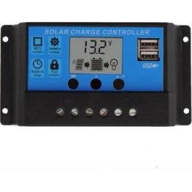 Resim Mestech 10A - 12/24V Solar Şarj Kontrol Cihazı - Regülatörü 