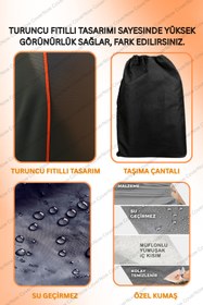 Resim AutoEN TURUNCU FİTİLLİ Dacia Dokker 2014 Model Araba Çadırı (SİYAH) 