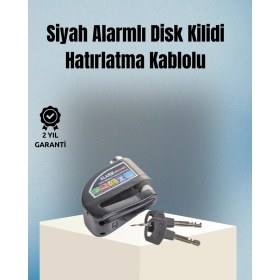 Resim S'82 Motosiklet ve Bisiklet Için 6mm Pinli Alarmlı Disk Kilidi 