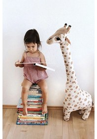 Resim Zürafa Peluş Oyuncak Büyük Boy 1 Metre Dekoratif Hediyelik Uyku Ve Oyun Arkadaşı Krem 