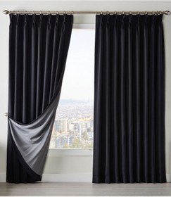 Resim Dauble Blackut Karartma Perde Tek Kanat 1x2 Amerikan Pileli Fon Perde Antrasit 