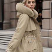 Resim Kadın Kışlık Polar Astarlı Termal Mont, Tam Fermuarlı ve A-Kesim Silüet - Ağır Hizmet Soğuk Hava Dış Giyim, Tam Boy Fermuarlı Ön Kısım, Ayarlanabilir İpli Kapüşon ve Geniş Cepler - Makinede Yıkanabilir Düz Renk Günlük Kullanım ve Dış Mekan İçin 