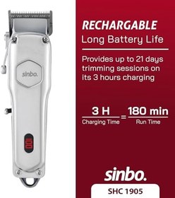 Resim Sinbo SHC-1905 Şarjlı Saç Sakal Tıraş Makinesi, Kablosuz Saç Kesme ve Ense Düzeltme, USB Şarjlı, LED Göstergeli 