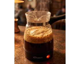 Resim Azrlya Cam Cezveli Türk Kahvesi Makinesi 650W 5 Fincan Kapasiteli Elektrikli Kahve Makinesi - Lisinya 