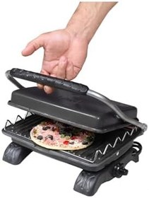 Resim Plus Organik Demir Döküm Izgara & Tost Makinası Siyah Izgara Aparatlı&Fırçalı 