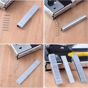 Resim GS FETECH 4'ü 1 arada Çivi Zımba Tabancası, Çelik El Çivi Çakma Aleti, U Şeklinde, Düz ve T Şeklinde Çiviler Ahşap İşleri, Boyama ve Çerçeveleme İçin - Tek Paket 