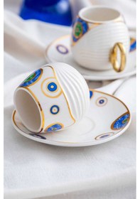 Resim Acar Jupiter 6 Kişilik Porselen Kahve Fincanı Takımı - 90 Ml 06011 Beyaz 