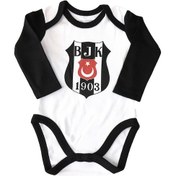 Resim Beşiktaş Forma Bebek Body Beyaz - Siyah 