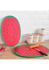 Resim Karpuz Figürlü Kaydırmaz Kesme Tahtası Doğrama Panosu Çok Renkli 