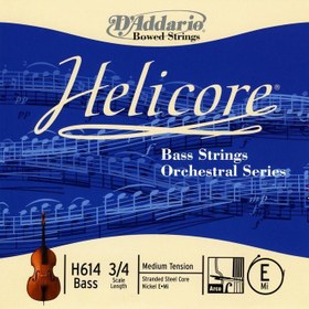 Resim D'Addario H614 Helicore Tek Kontrabas Mi (E) Teli (3/4) | Güçlü Alt Frekans Desteği Odaklanmış Rezonans ve Dayanıklı Krom Sargı 