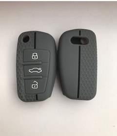 Resim Lüx Audi A1 A3 A4 A5a 6a A7 Q3 Q5 Q7 Silikon Anahtar Koruma Kılıfı Petek Desenli Gri Renk 