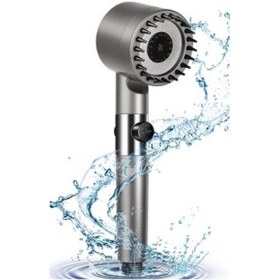 Resim Turbo Fan Pervaneli 5 Fonksiyonlu Su Tasarruflu Duş Başlığı El Tipi Yüksek Basınçlı Duş Başlığ Diğer 
