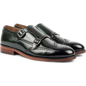Resim Zerbay Kazbek Microlight Taban Çift Tokalı Deri Erkek Klasik Ayakkabı Monkstrap Loafer 