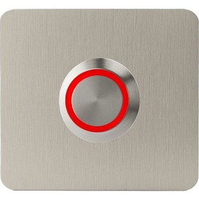 Resim Lockway Z-401k Paslanmaz 304 Kare Zil Butonu 52x52mm Kırmızı Led 