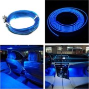 Resim Karva Araç Araba Içi Torpido Şerit Ledi Renkli Ip Neon Ip LED 2 Metre Mavi (Orjinal) 