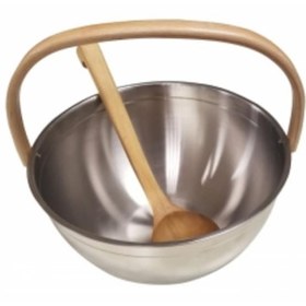 Resim Paslanmaz Çelik Sauna Kovası Ve Kepçesi. 4,60 Lt 