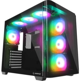 Resim Tuba Toptaş Rampage Loopy Plus 950W 80+ Temperlı Cam 7X12CM Rgb Fan Gamıng Atx Kasa Sıyah 