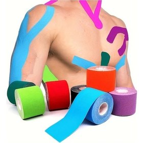 Resim Chenkestoreone Esnek Kinesiyoloji Bant Sporcu Bandı 2.95x196.85inch Kırmızı Fitness Koşu Yüzme Kırmızı 