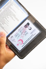 Resim Niki Leather Hakiki Deri Ruhsat Kabı - Gri 
