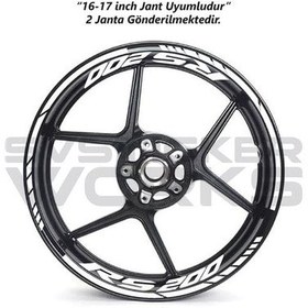Resim Bajaj Rs200 Jant Sticker Dış Ve İç Set Sticker Jant Şeridi Beyaz 13219819 