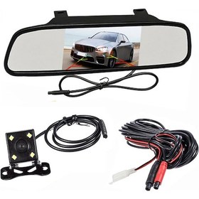 Resim Lemestar 5.0 İnç Ayna Tipi Geri Görüş Monitörü + 4led Su Geçirmez Kamera Bmw Kabloyu - Hd Ekran, 170 Görüş Açısı, Otomatik Başlangıç 