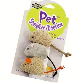 Resim 3 adet Dayanıklı Etkileşimli Peluş Kedi Oyuncak - Sonsuz Eğlence ve Egzersiz için Simüle Fare Tasarımı 