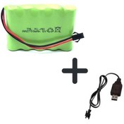 Resim 6V 2700Mah Oyuncak Araba Bataryası Siyah Soketli+Usb Şarj Cihazı 