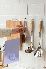 Resim Badem10 Kendinden Yapışkanlı Kapı Askılığı Duvar Banyo Mutfak Askısı GRİ 