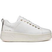 Resim Geox Kadın Beyaz Spherica Ecub-2 Bağcıklı Deri Sneaker - Beyaz / 37 