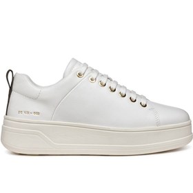 Resim Geox Kadın Beyaz Spherica Ecub-2 Bağcıklı Deri Sneaker - Beyaz / 37 