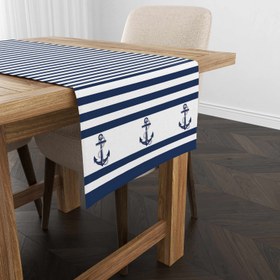 Resim Yatay Çizgili Sailor Runner Örtü - 50 cm x 175 cm 