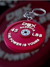 Resim Dex Supports Fitness Anahtarlık Minyatür Ağırlık Plakalı ( Slikon )-hediyelik Anahtarlık-kauçuk Model-kırmızı 