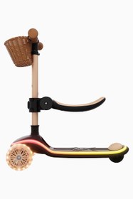 Resim Raket Up LED 2’si 1 Arada Üç Tekerlekli Çocuk Scooter - Bej 
