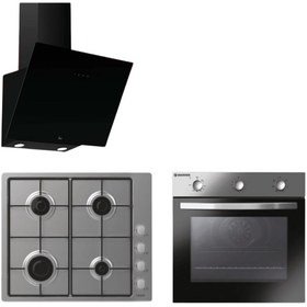Resim Hoover & Candy Fiorvi Ankastre Set (HDG6C1GBTK Davlumbaz + CHW6LX Ocak + HON602X-TN Fırın) 
