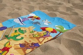 Resim Jungle Animals Desenli Plaj Havlusu Çocuk Plaj Deniz Havlusu 